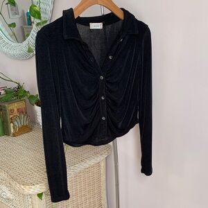 Altar'd State Black Button-Down Shirt